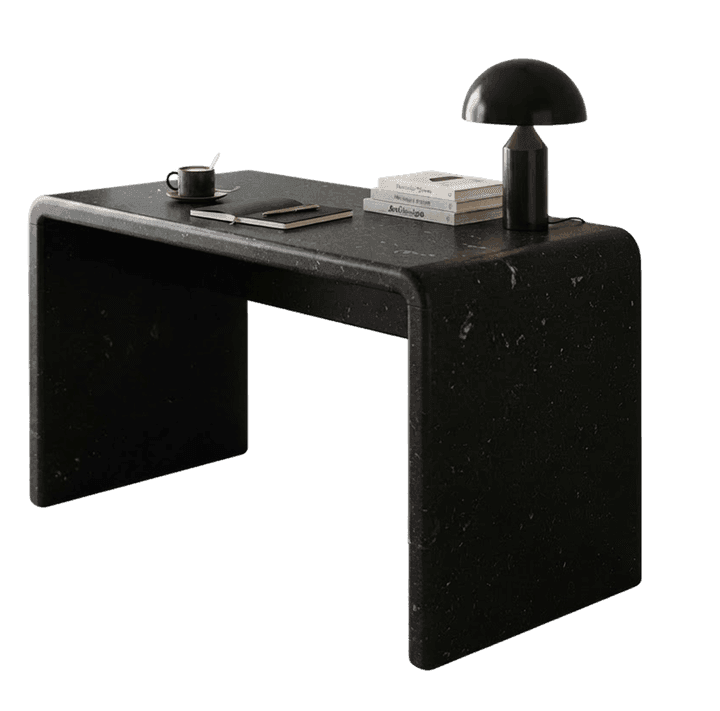 The black desk where Mr. Oxley checks guests in